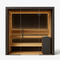 Dry Heat Sauna Built for Authentic Finnish Experience, Premium Thermo-Aspen Interior, Frameless Glass Door