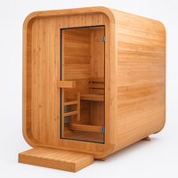 2-Person Dry Heat Sauna Built for Authentic Finnish Experience, Premium Cedar, Electric Stove, Tempered Glass