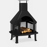 Outdoor Chimney Fireplace Built for Year-Round Patio Warmth, 360° View, Heavy-Gauge Steel, Removable Grate