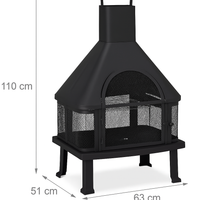 Outdoor Chimney Fireplace Built for Year-Round Patio Warmth, 360° View, Heavy-Gauge Steel, Removable Grate