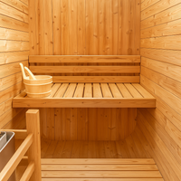 2-Person Dry Heat Sauna Built for Authentic Finnish Experience, Premium Cedar, Electric Stove, Tempered Glass