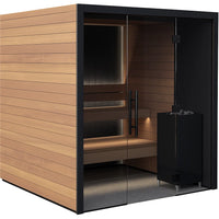 Dry Heat Sauna Built for Authentic Finnish Experience, Premium Thermo-Aspen Interior, Frameless Glass Door