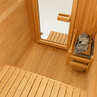 2-Person Dry Heat Sauna Built for Authentic Finnish Experience, Premium Cedar, Electric Stove, Tempered Glass