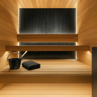Dry Heat Sauna Built for Authentic Finnish Experience, Premium Thermo-Aspen Interior, Frameless Glass Door