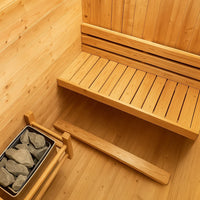 2-Person Dry Heat Sauna Built for Authentic Finnish Experience, Premium Cedar, Electric Stove, Tempered Glass