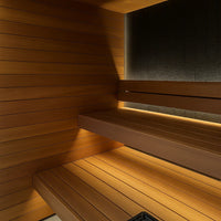 Dry Heat Sauna Built for Authentic Finnish Experience, Premium Thermo-Aspen Interior, Frameless Glass Door