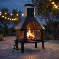 BlackForge Aurora 360° Outdoor Chimney Fireplace — Studio Shot