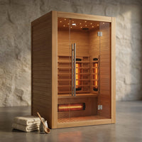 Heliox LuminaWood Infrared Sauna Cabin — Studio Shot