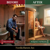 NordicHaven Arc 2-Person Dry Heat Sauna — Before & After