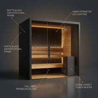 ObsidianTherm Halo Noir 3 Dry Heat Sauna — infographic