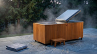TimberChill Glacier Pro Cedar Cold Plunge — Lifestyle