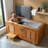 TimberChill Glacier Pro Cedar Cold Plunge — Lifestyle